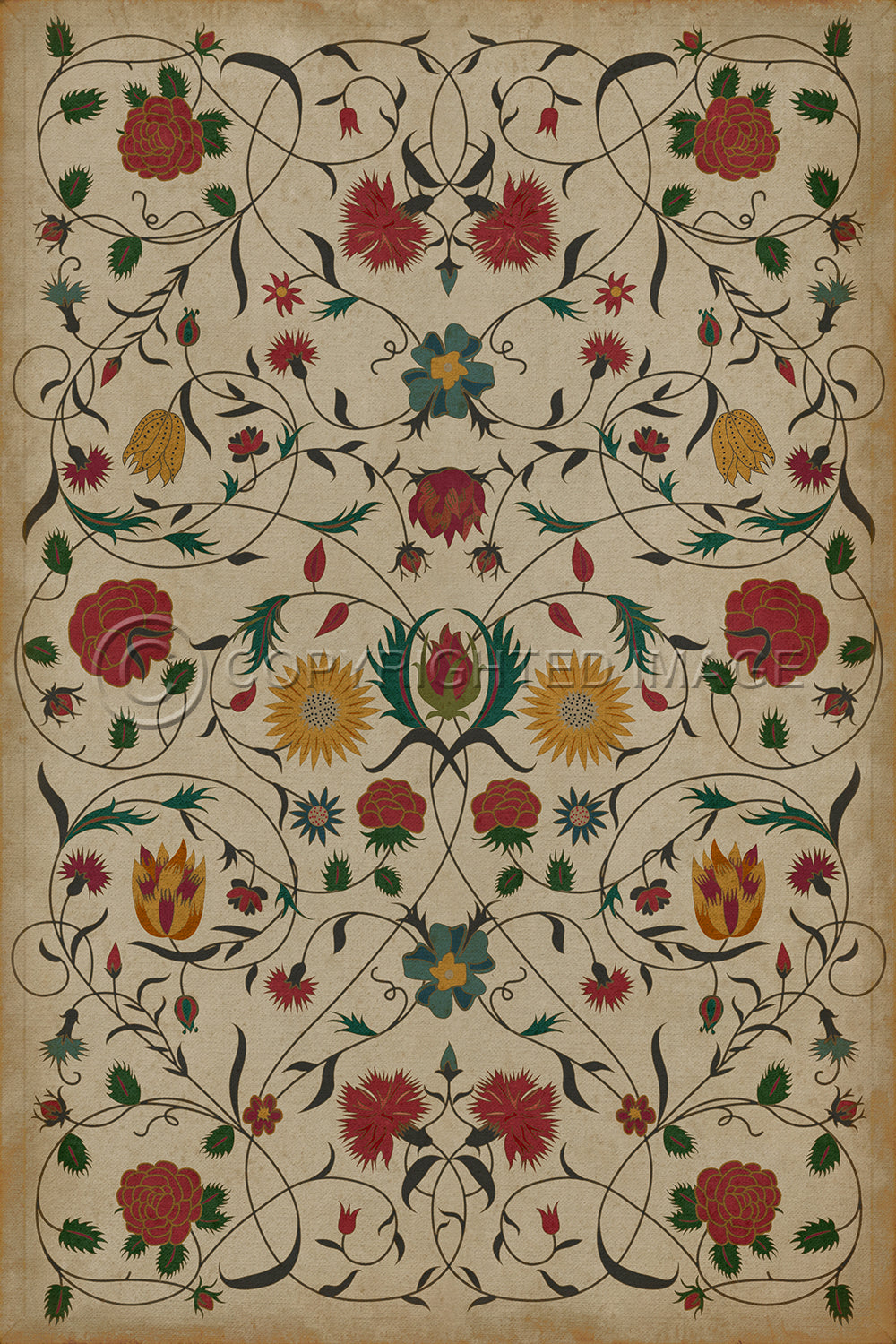 Spicher & Company Williamsburg Floral Abigail Vinyl Floor Cover
