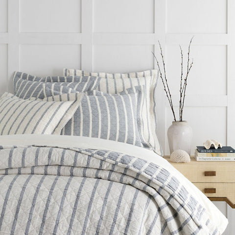 Pine Cone Hill Shams Wainscott Indigo Reversible Matelassee