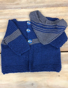 Loving Hands Knitted Sweater & Bib Set #6