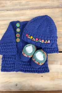 Copy of Loving Hands Knitted Sweater,Hat  & Booties Set #1