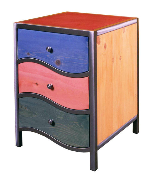 Venezia Furniture curved three drawer night stand handmade in America