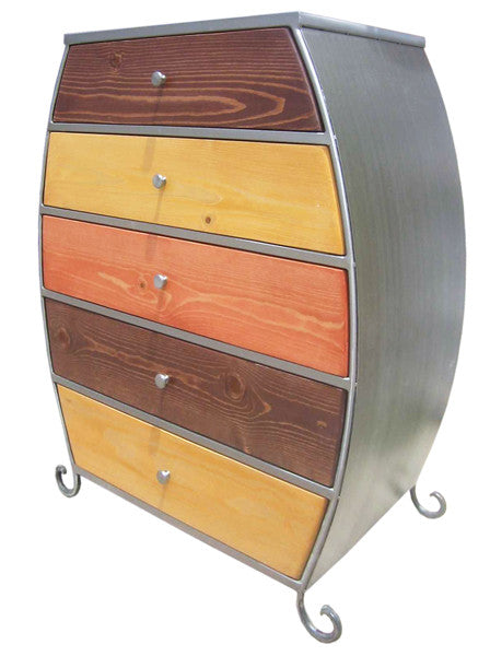 Venezia Furniture 5 drawer Bombay in wood tone handmade in America
